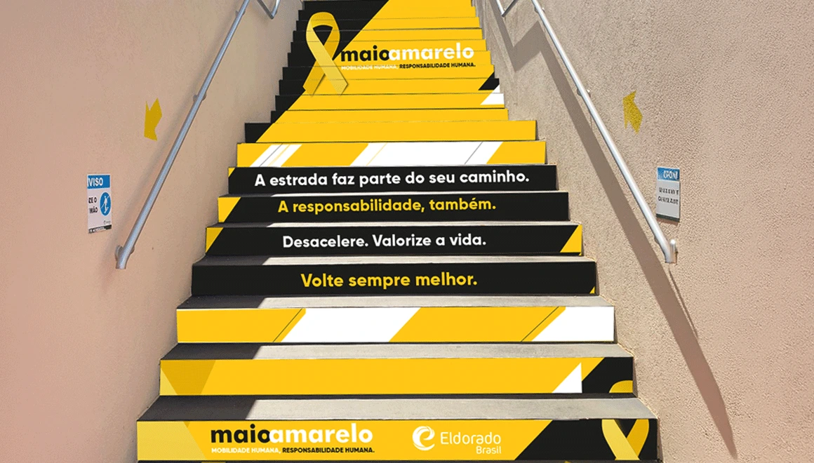 Maio Amarelo - Ambientação de Escadas